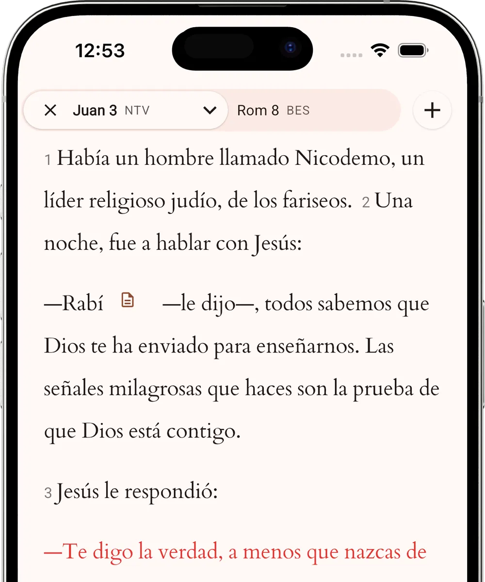 Captura de pantalla de la aplicación BibleOne
